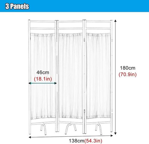 Privacy Screen Room Divider Temporary Medical Privacy Screen, for Room Divider, 3 4 5 6 Panel Ward/Clinic/Foldable Standing Door Partition, with Non-Slip Feet Pad(Z1,5 Panel) in Saudi Arabia
