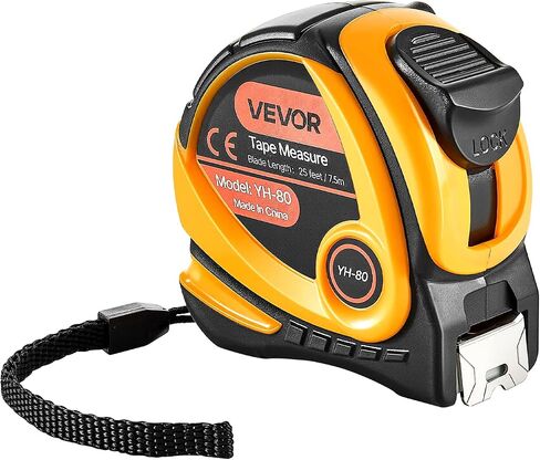 شريط حزم Vevor 2 يقيس طول 25 قدمًا ، شريط قياس مع قابلة للسحب ، الإمبراطورية والمقياس ، FT/M Dual-Scal in Saudi Arabia
