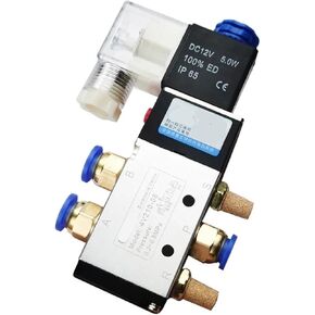 1pcs 4V210-08 Pneumatic Cylinder Valve Solenoid Valves 5 Way 2 Position Control Air Gas Magnetic 12V 24V 220V Coil Volt Hose(with 4mm Fittings,DC24V) in Kuwait