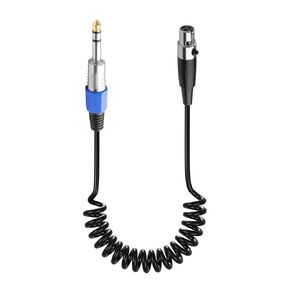 CERRXIAN Mini XLR Female to 6.35 mm 1/4" TRS Male Adapter Coiled Cable, Balanced 1/4" TRS Stereo Male to Mini XLR 3-Pin Female Stereo Audio Adapter - 50cm / 1.64ft in Kuwait