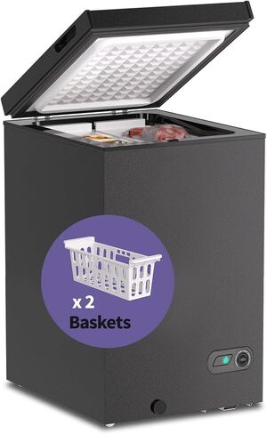 Northair 3.5 Cu Ft Chest Freezer - 2 Removable Baskets - Quiet Compact Freezer - 7 Temperature Settings - Black in Saudi Arabia