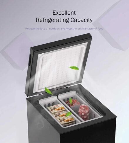 Northair 3.5 Cu Ft Chest Freezer - 2 Removable Baskets - Quiet Compact Freezer - 7 Temperature Settings - Black in Saudi Arabia
