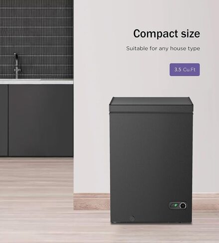 Northair 3.5 Cu Ft Chest Freezer - 2 Removable Baskets - Quiet Compact Freezer - 7 Temperature Settings - Black in Saudi Arabia