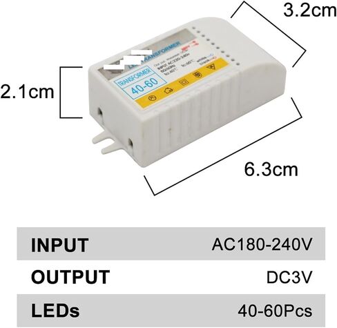 LED Driver 220V إلى DC3V 1-36pcs 40-60pcs 50-80pcs LEDS محولات الإضاءة الإضاءة في وحدة التحكم في محول محول إلكتروني (رأس الموصل) in Saudi Arabia