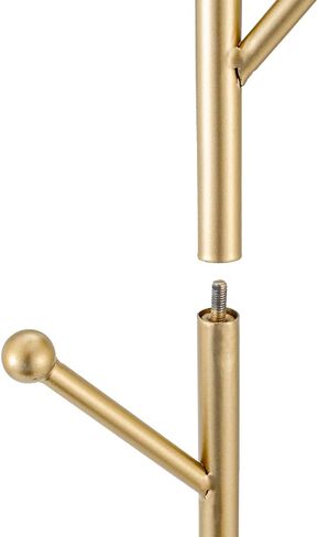 MyGift 9 Hook Wall Mounted Modern Gold Tone Metal Hat and Coat Hanger Tree, Decorative Entryway Vertical Hanging Garment Rack with Branch Style Hooks for Umbrellas Scarves Purses in Kuwait
