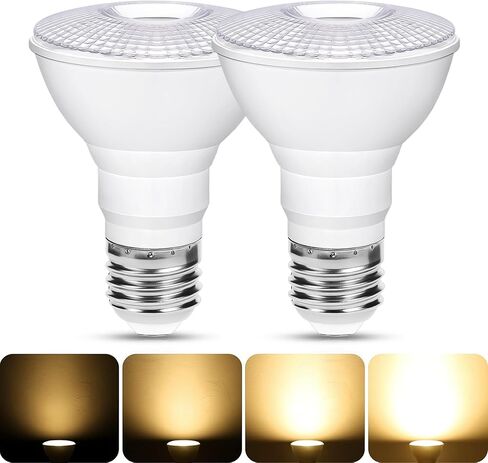 Flaspar PAR20 LED LED LID Light Light 5000k Day Daylight White Dimmable Outdoor ، 75W مكافئ 8W PAR20 لمبات ، e26 قاعدة متوسطة ، 60 درجة أضواء عاكس العاكس لأضواء الشرفة ، الفناء ، حديقة ، 2 عبوة in Kuwait