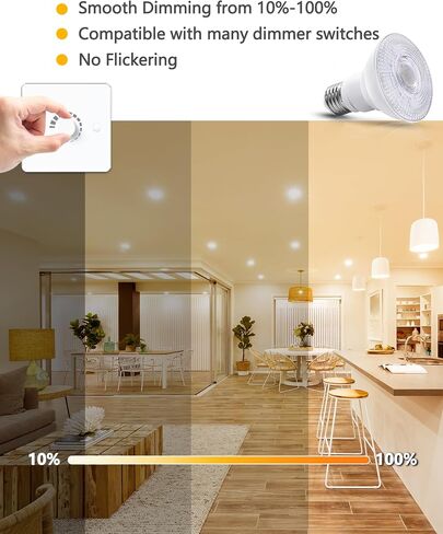 Flaspar PAR20 LED LED LID Light Light 5000k Day Daylight White Dimmable Outdoor ، 75W مكافئ 8W PAR20 لمبات ، e26 قاعدة متوسطة ، 60 درجة أضواء عاكس العاكس لأضواء الشرفة ، الفناء ، حديقة ، 2 عبوة in Kuwait