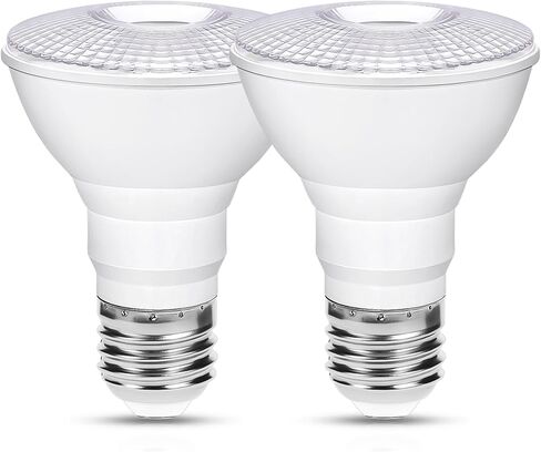 Flaspar PAR20 LED LED LID Light Light 5000k Day Daylight White Dimmable Outdoor ، 75W مكافئ 8W PAR20 لمبات ، e26 قاعدة متوسطة ، 60 درجة أضواء عاكس العاكس لأضواء الشرفة ، الفناء ، حديقة ، 2 عبوة in Kuwait