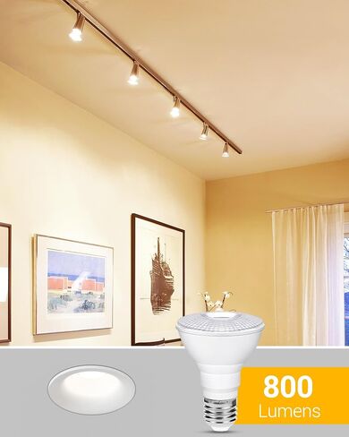 Flaspar PAR20 LED LED LID Light Light 5000k Day Daylight White Dimmable Outdoor ، 75W مكافئ 8W PAR20 لمبات ، e26 قاعدة متوسطة ، 60 درجة أضواء عاكس العاكس لأضواء الشرفة ، الفناء ، حديقة ، 2 عبوة in Kuwait