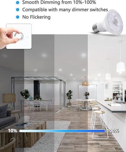 Flaspar PAR20 LED LED LID Light Light 5000k Day Daylight White Dimmable Outdoor ، 75W مكافئ 8W PAR20 لمبات ، e26 قاعدة متوسطة ، 60 درجة أضواء عاكس العاكس لأضواء الشرفة ، الفناء ، حديقة ، 2 عبوة in Kuwait