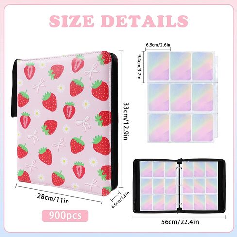 Card Binder 900 Mobile ، ألبوم Card Card Binder 9-Pocket Card Collector مع 50 أكمامًا قابلة للإزالة وسحاب ، وتخزين مجموعة البطاقات للبنين والبنات in Kuwait