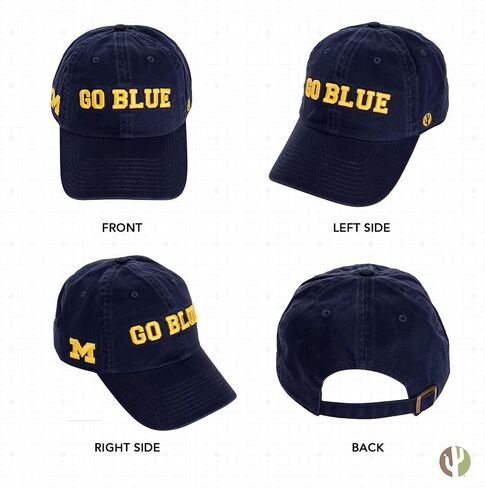 Desert Cactus University Michigan Baseball Hat Wolverines Um u of M Hormmed Tormerderd Hats Cap cap abled strap vers (style i1) Blue in Saudi Arabia
