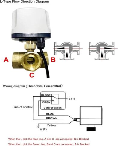 1 "3 Way IP65 صمام الكرة الآلي المضاد للماء 220V 12V 24V 3-Wire 2 التحكم في T/L صمام الكرة الكهربائية (T Type-12V) in Saudi Arabia