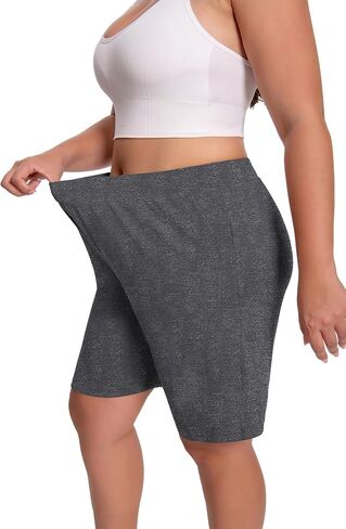 3 Pack Women's Plus Size Bermuda Shorts High Waist Casual Wide Leg Summer Athletic Casual Short with Pockets in Kuwait