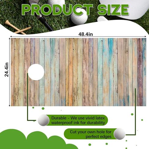 2 PCS Wood Grain Cornhole Wraps للوحات 24.5 "× 48.5" شارات الفينيل واللفائف Fall Fall Carnival Game Beac Bag Strais Days for Corn Hole Indoor Outdoor Uped in Kuwait