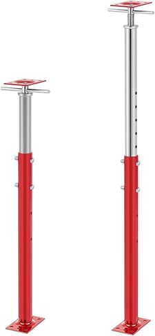 2 PCS Post Jack Post ، 37 "-61" REAVE ، مقابس المسمار في الطابق السفلي لرفع شعاع JOIST لسقف القبو ، سعة تحميل نقطة الوسط 11023 رطل ، أحمر ، أحمر in Kuwait