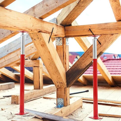 2 PCS Post Jack Post ، 37 "-61" REAVE ، مقابس المسمار في الطابق السفلي لرفع شعاع JOIST لسقف القبو ، سعة تحميل نقطة الوسط 11023 رطل ، أحمر ، أحمر in Kuwait
