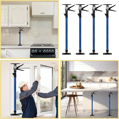 عمود دعم مقبس خزانة 4 عبوات ، نظام دعم اليد الثالث القابل للتعديل مع سعة 154 رطلاً لتثبيت الخزانات ، قضيب دعم سريع للتلسكوبي من 11.8 إلى 23.2 بوصة in Kuwait