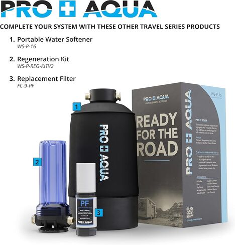 PRO+Aqua 2 مرحلتين تجديد/مرحلة ترشيح طقم لمطاردات المياه المحمولة-يزيل الكلور ، الذوق السيئ ، الروائح ، الرواسب ، البكتيريا-النموذج العالمي ، يحمي النظام ، 5 ميكرون (WS-P-reg-kit) in Kuwait