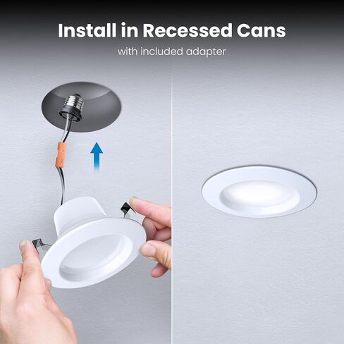 Feit Electric تعزيز 4IN LED LED REACROUTED ، 75W مكافئ ، 1000 لومين ، قابلة للضايق ، ودرجة حرارة اللون الأبيض القابل للتعديل ، تناسب معظم المطبخ 4 بوصة ، 90+ CRI ، 50،000 ساعة العمر ، LEDR4XHO/6WYCA in Kuwait
