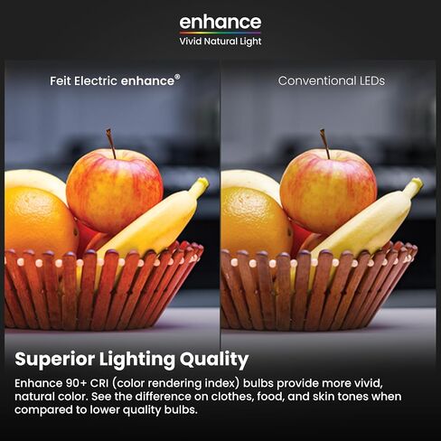 Feit Electric تعزيز 4IN LED LED REACROUTED ، 75W مكافئ ، 1000 لومين ، قابلة للضايق ، ودرجة حرارة اللون الأبيض القابل للتعديل ، تناسب معظم المطبخ 4 بوصة ، 90+ CRI ، 50،000 ساعة العمر ، LEDR4XHO/6WYCA in Kuwait
