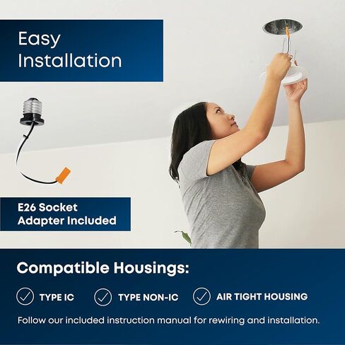 Feit Electric تعزيز 4IN LED LED REACROUTED ، 75W مكافئ ، 1000 لومين ، قابلة للضايق ، ودرجة حرارة اللون الأبيض القابل للتعديل ، تناسب معظم المطبخ 4 بوصة ، 90+ CRI ، 50،000 ساعة العمر ، LEDR4XHO/6WYCA in Kuwait