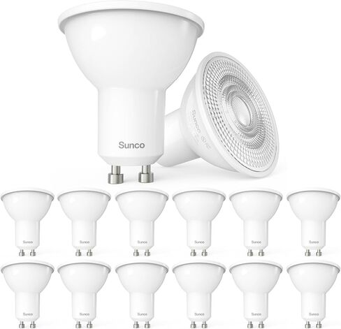 Sunco 12 Pack MR16 LED LED ، GU10 Dimmable Light Lights ، 5.5W = 50W ، 3000K Whit in Kuwait