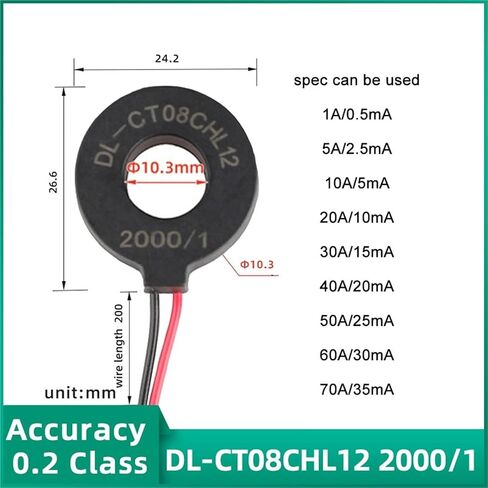 Precision Mini Current Transformer 0~60A 1000/1 2000/1 PCB Mount 2/4 Pins Toroidal Coil CT AC 1A 5A 10A 20A 30A 50A 8 Types(DL-CT08CL6 1000-1) in Saudi Arabia