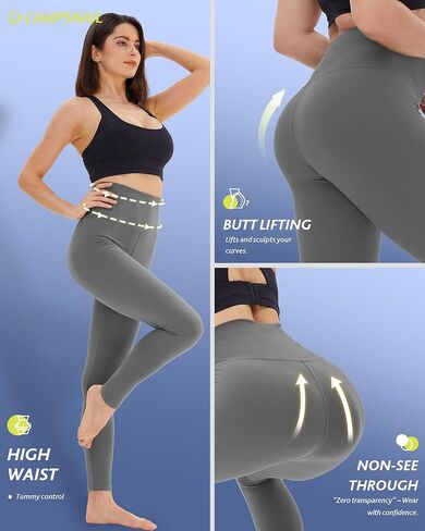 CampSnail 4 Pack Pack for Women - ارتفاع نسبة البطن في اليوغا للتمرينات الرياضية ، طماق سوداء بالإضافة إلى رقصة الحجم in Kuwait