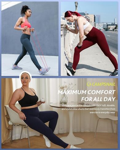 CampSnail 4 Pack Pack for Women - ارتفاع نسبة البطن في اليوغا للتمرينات الرياضية ، طماق سوداء بالإضافة إلى رقصة الحجم in Kuwait