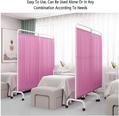Protective Medical Privacy Screen,Single Panel Screens Room Divider,Folding Privacy Screen with 360° Brake Wheels for Office/Clinic/Restaurant(Yellow,3-Panel) (Dark Blue 1panel) in Saudi Arabia
