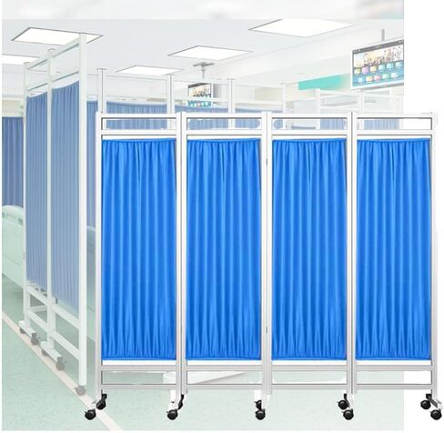 4 Panel Rolling Medical Privacy Screen On Wheels, 6ft Tall Foldable Room Divider Clinic/Patient/Exam Room Temporary Fence in Saudi Arabia