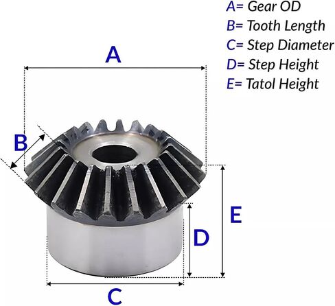 1PCS Bevel Gear 1 Mod 15/16/18/20/22/24/26/28/30/35/40 Teeth Transmission Gears Bevel Teeth 90°1:1 Bevel Gear(1M20T) in Saudi Arabia