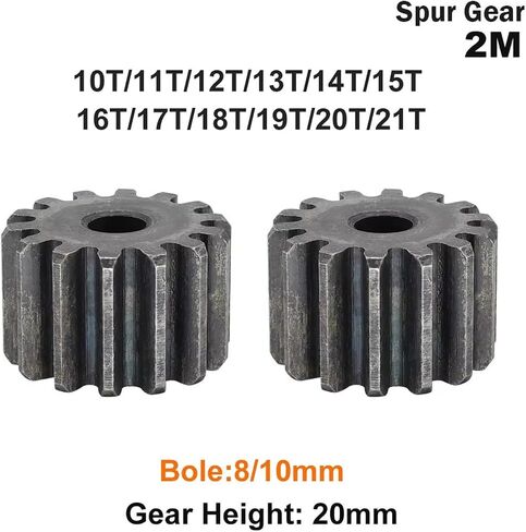 العتاد الأسطواني 2M-10T/11T/12T/13T/14T ~ 21TEETH SC45# الكربون الصلب العتاد إجمالي ارتفاع 20 مم أسنان الترويج عالية التردد (2M 18T-BORE 10MM) in Saudi Arabia