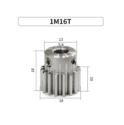 1M16T HOLE 5-6-6.35-8 الأسنان 1M ترس صغير 1 MOD Spur Gear 1 Motor Mini Gear Pinion 45# STEEL BORE SIZE 4-16 MM ناقل الحركة (HOLE6.35،4PCS 1M16T) in Saudi Arabia