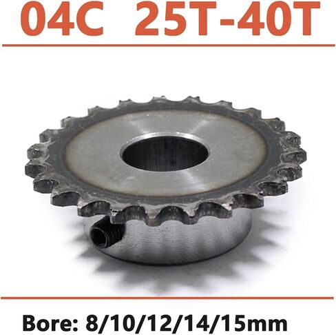 1pc 25-40 Tooth 04C Chain Gear 45# Steel 8mm-15mm Bore Industrial Sprocket Wheel Motor Chain Drive Sprocket Tooth Pitch 6.35mm(12mm,39 Teeth) in Saudi Arabia