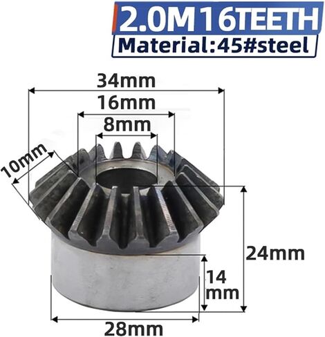 التروس المائلة 2M 16TETH INNER BORE 8MM التروس 90 درجة انتقال العتاد DIY CORBON CNC Machine (4pcs 16 أسنان) in Saudi Arabia