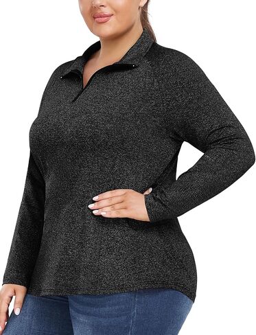 FOREYOND المرأة حجم كبير تجريب القمم كم طويل ربع البريدي البلوز Althetic قمصان الرطوبة فتل المشي لمسافات طويلة الملابس in Kuwait