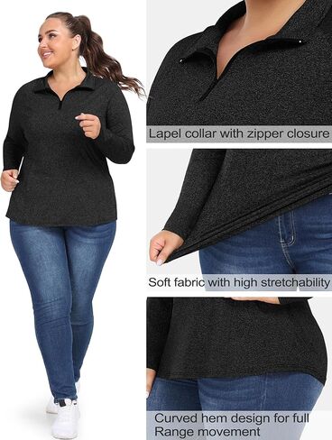 FOREYOND المرأة حجم كبير تجريب القمم كم طويل ربع البريدي البلوز Althetic قمصان الرطوبة فتل المشي لمسافات طويلة الملابس in Kuwait