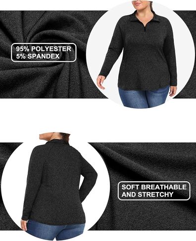 FOREYOND المرأة حجم كبير تجريب القمم كم طويل ربع البريدي البلوز Althetic قمصان الرطوبة فتل المشي لمسافات طويلة الملابس in Kuwait