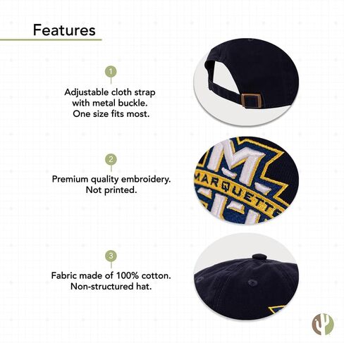 Desert Cactus Marquette University Hat Baseball Hat Golden Eagles Mu Muremmed Orproirderd Cap Cap Toldable Capal Ston Adult (النمط A) in Saudi Arabia