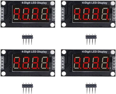 4 Sets Digital Tube Display Module with Pin Header, LED 4 Digit 7 Segment 0.36in TM1637 Drive Chip Digital Tube Display Module(Green MRA110E) in Kuwait