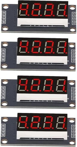 4 Sets Digital Tube Display Module with Pin Header, LED 4 Digit 7 Segment 0.36in TM1637 Drive Chip Digital Tube Display Module(Green MRA110E) in Kuwait