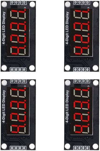 4 Sets Digital Tube Display Module with Pin Header, LED 4 Digit 7 Segment 0.36in TM1637 Drive Chip Digital Tube Display Module(Green MRA110E) in Kuwait