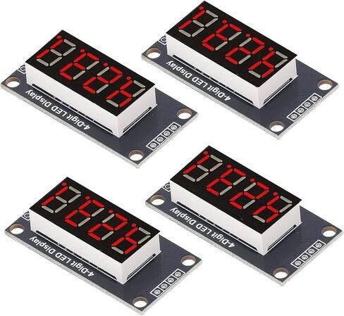 4 Sets Digital Tube Display Module with Pin Header, LED 4 Digit 7 Segment 0.36in TM1637 Drive Chip Digital Tube Display Module(Green MRA110E) in Kuwait