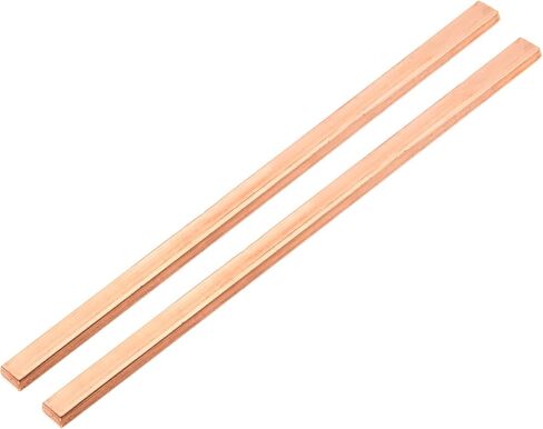 MECCANIXITY 2Pcs 8" x 0.4" Copper Flat Bar,1/4" Thickness Copper Bar Stock for Grounding Systems Architectural Projects in Saudi Arabia