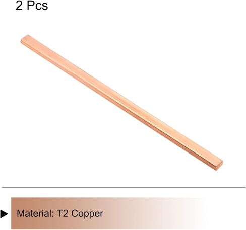 MECCANIXITY 2Pcs 8" x 0.4" Copper Flat Bar,1/4" Thickness Copper Bar Stock for Grounding Systems Architectural Projects in Saudi Arabia