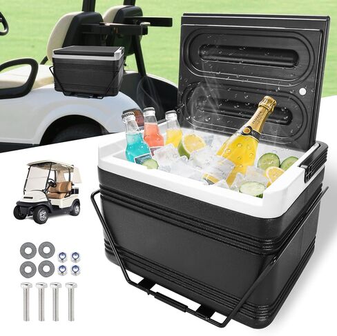 Roykaw Portable Golf Cart Cart Cooler ، صندوق ثلج 8L للتبريد 48 ساعة ، صندوق الصدر مع شريحة متزايدة ، متوافقة مع Ezgo/Club Car/Yamaha ، للتخييم ، وصيد الأسماك in Saudi Arabia
