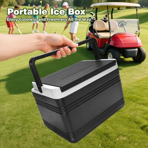Roykaw Portable Golf Cart Cart Cooler ، صندوق ثلج 8L للتبريد 48 ساعة ، صندوق الصدر مع شريحة متزايدة ، متوافقة مع Ezgo/Club Car/Yamaha ، للتخييم ، وصيد الأسماك in Saudi Arabia