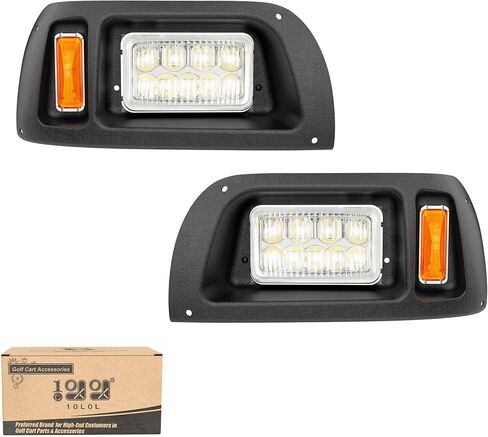 10L0L Golf Cart Headlights for Club Car DS (1993+) - Driver & Passenger Side Replacement, 12V Bright Headlights Direct Fit Gas/Electric Models, OEM# 101988002 101988001 in Saudi Arabia